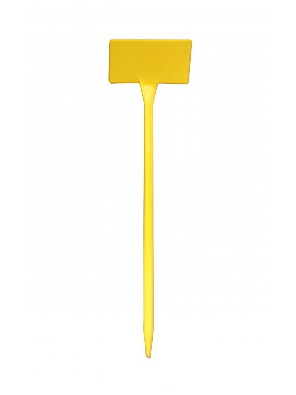 Plaatetiket schuin geel 38cm hoog schrijfvlak 10x6cm 50x